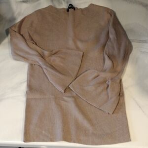 Sugarlips Beige Ribbed Knit Top